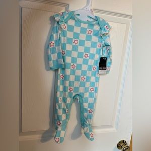 nwt checkered infant girl footie pajamas